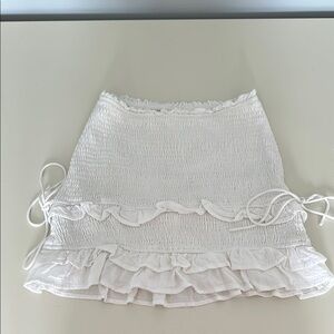 LELIS White Ruffled Women's Skirt